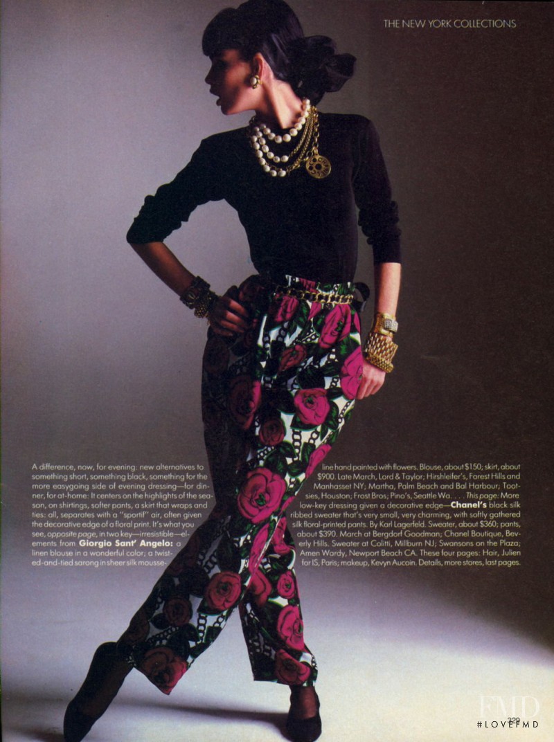 Kim Williams featured in Evening... a New Degree of Dressing, February 1985