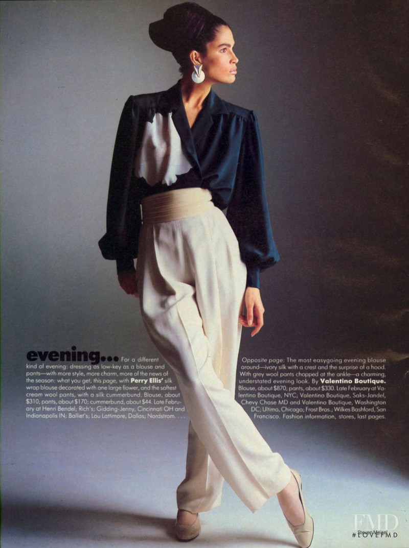 Kim Williams featured in Evening... a New Degree of Dressing, February 1985