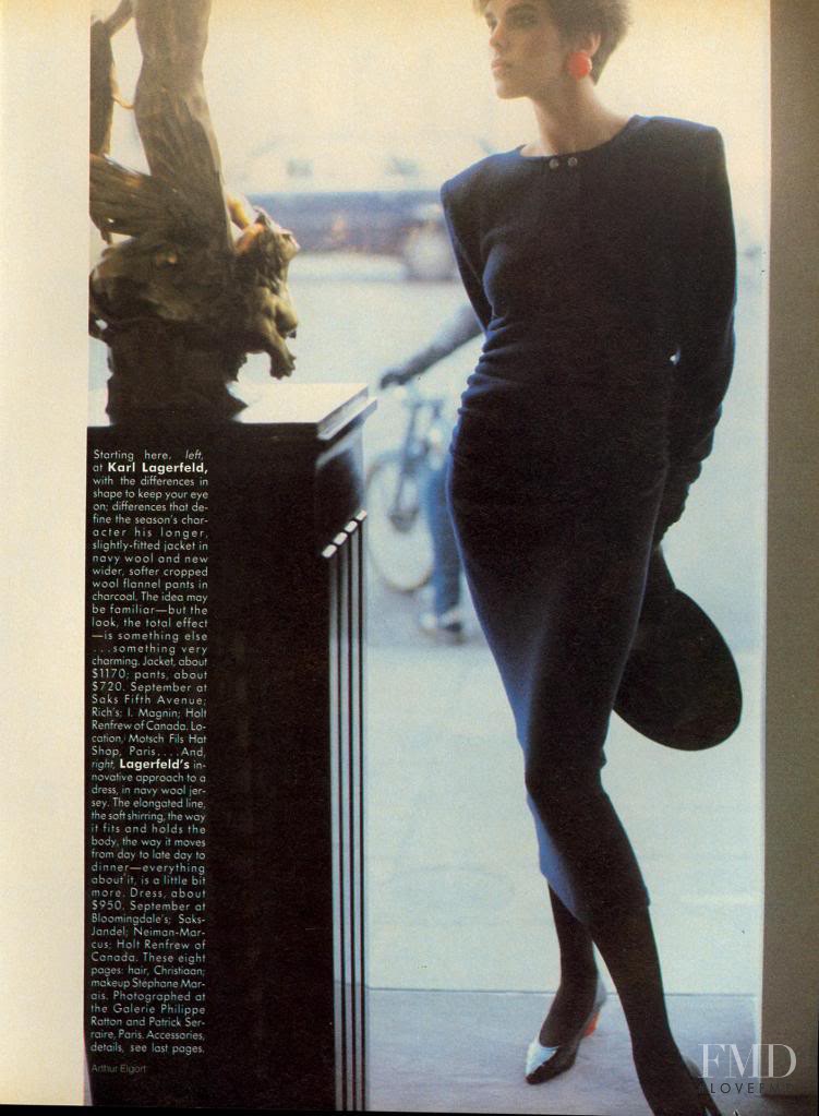 Kim Williams featured in Paris...A Different Character of Dressing, July 1984