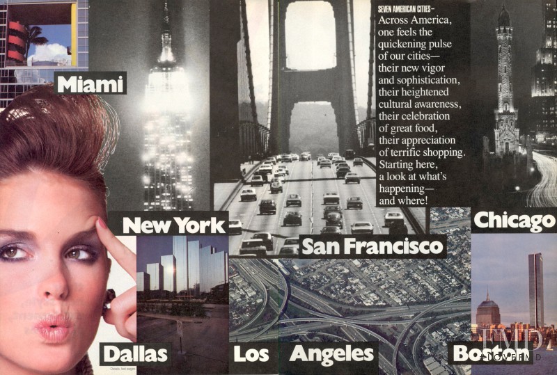 Kim Williams featured in Vogue Special Report--Seven American Cities, their New Style, Excitement, Pleasures Pt.1, October 1984