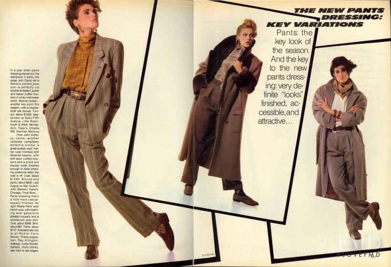 Kim Williams featured in The New Pants Dressing: Key Variations, July 1984