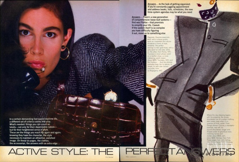 Kim Williams featured in Active Style: The Perfect Answers, October 1985