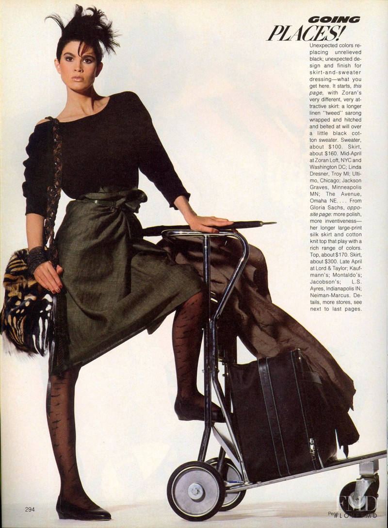 Kim Williams featured in Going Places!--Summer Day Dressing at Its Best, April 1984