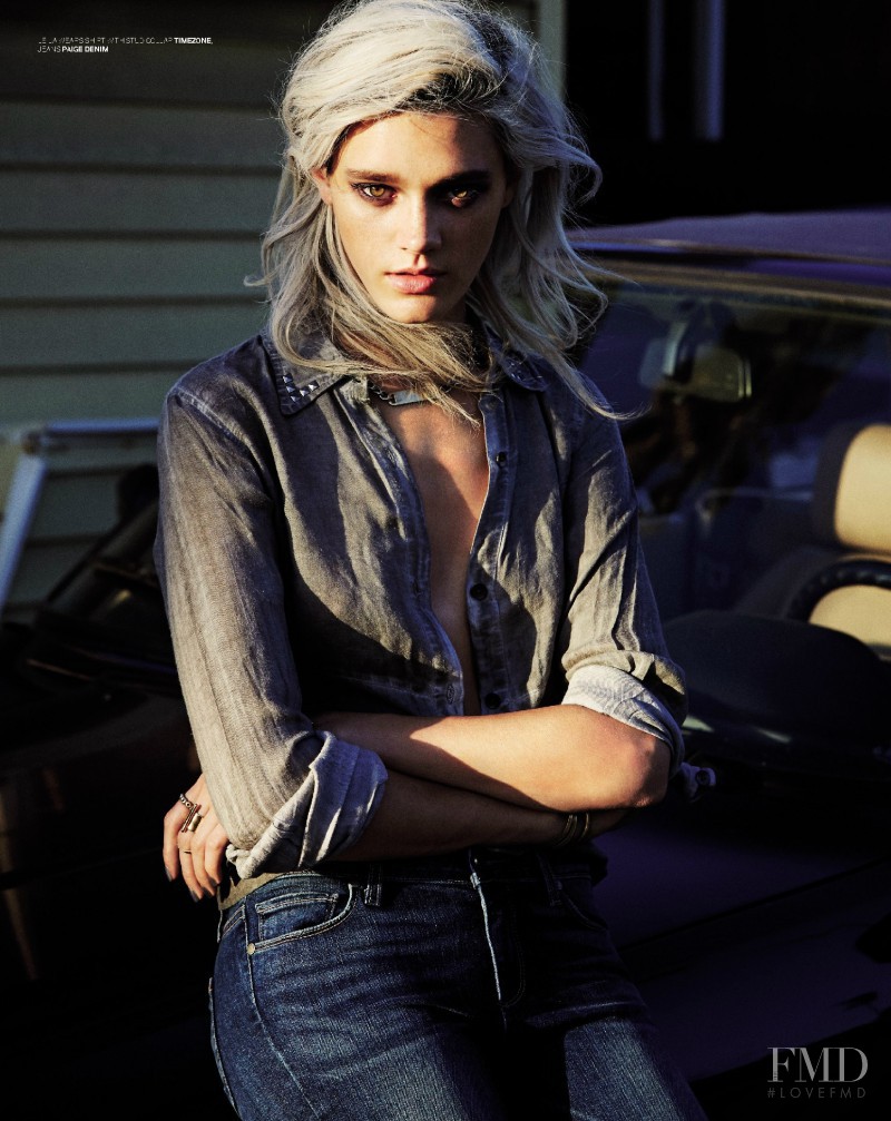 Leila Goldkuhl featured in East of Eden - The Tough Side of Summer Denim, July 2014