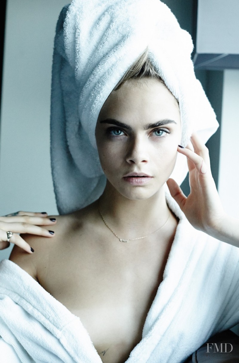 Cara Delevingne featured in Towel-Clad, March 2015