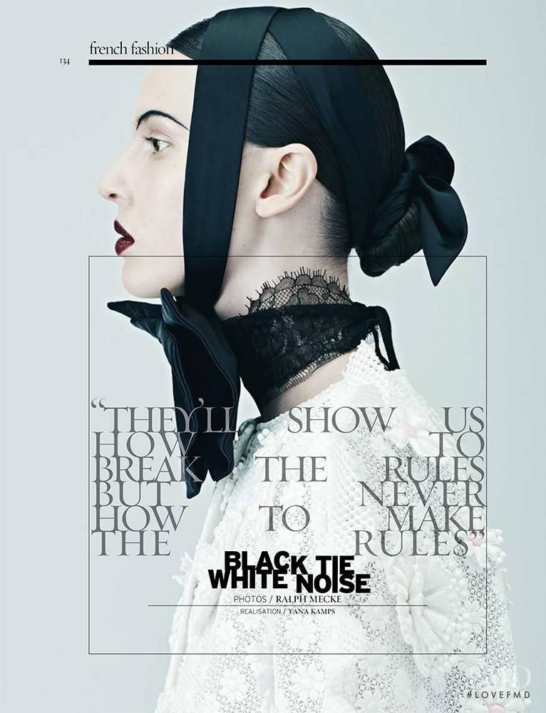Ruby Aldridge featured in Black Tie White Noise, March 2016