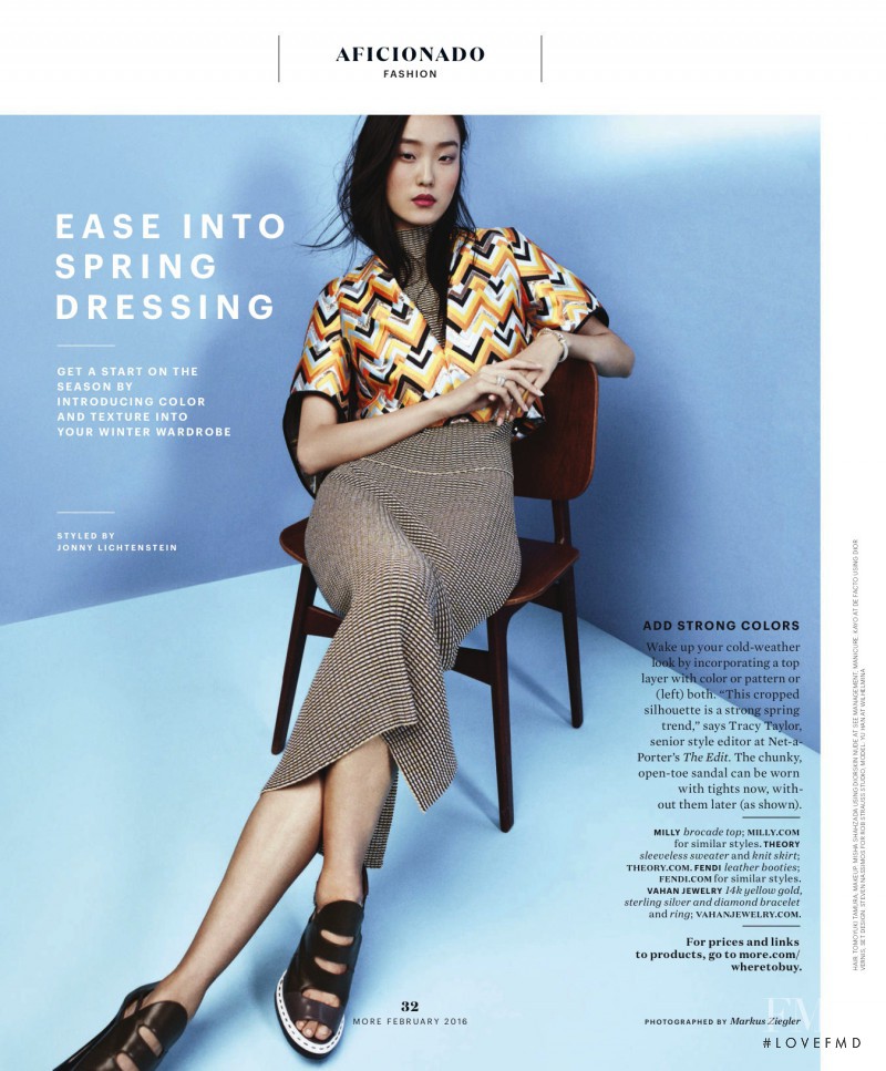 Yue Han featured in Ease Into Spring Dressing, February 2016