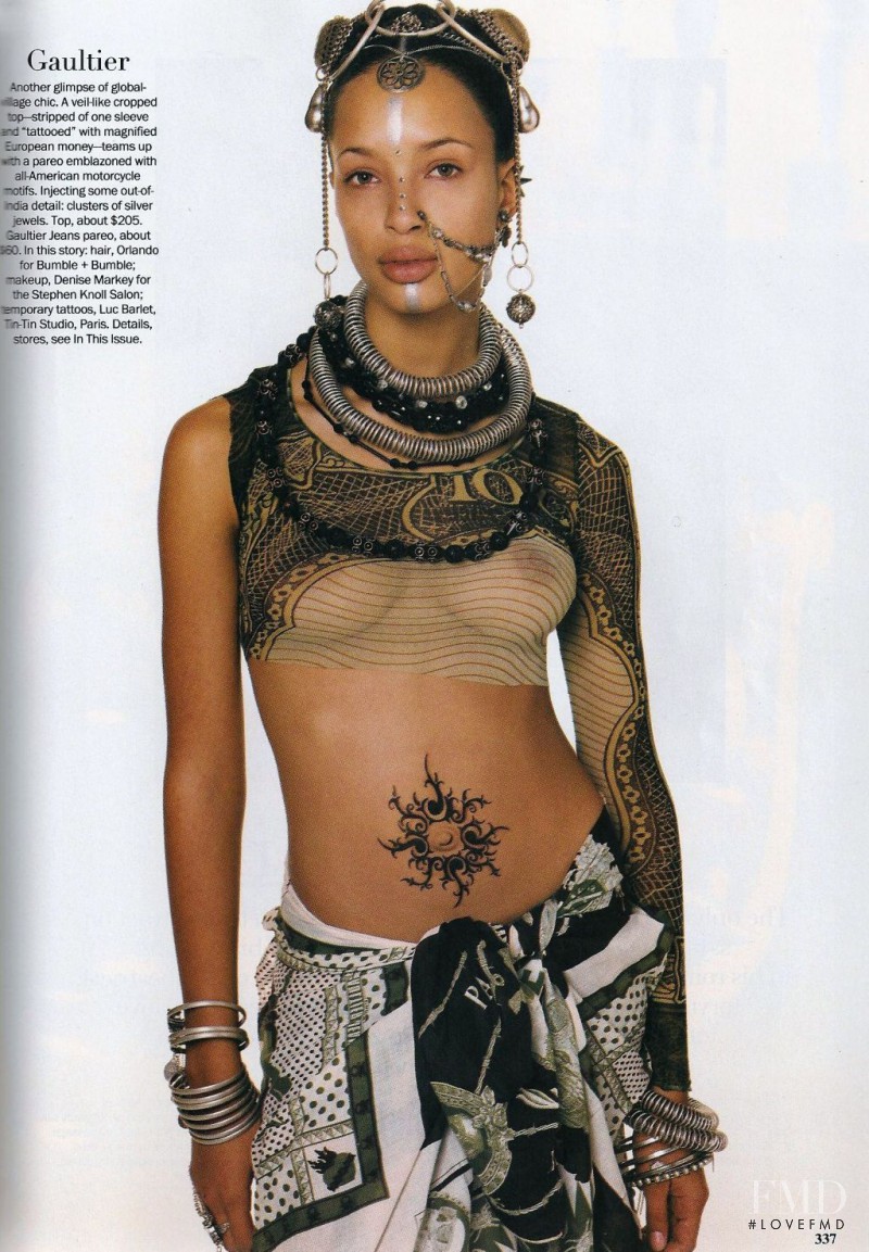 Brandi Quiñones featured in Jean Paul Gaultier, March 1994