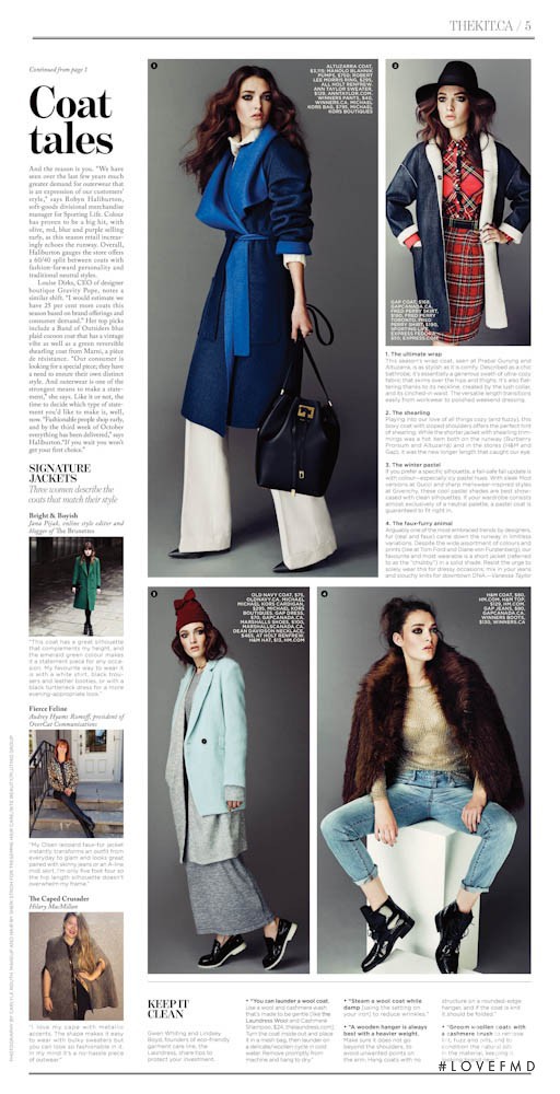 Kristen Murphy featured in Dream Coats, October 2014