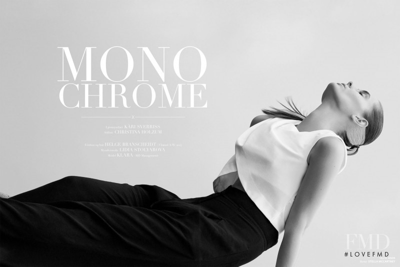 Klara Krukenberg featured in Monochrome, September 2014