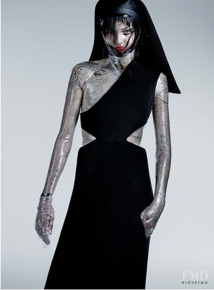 Katlin Aas featured in Rick Owens, April 2016