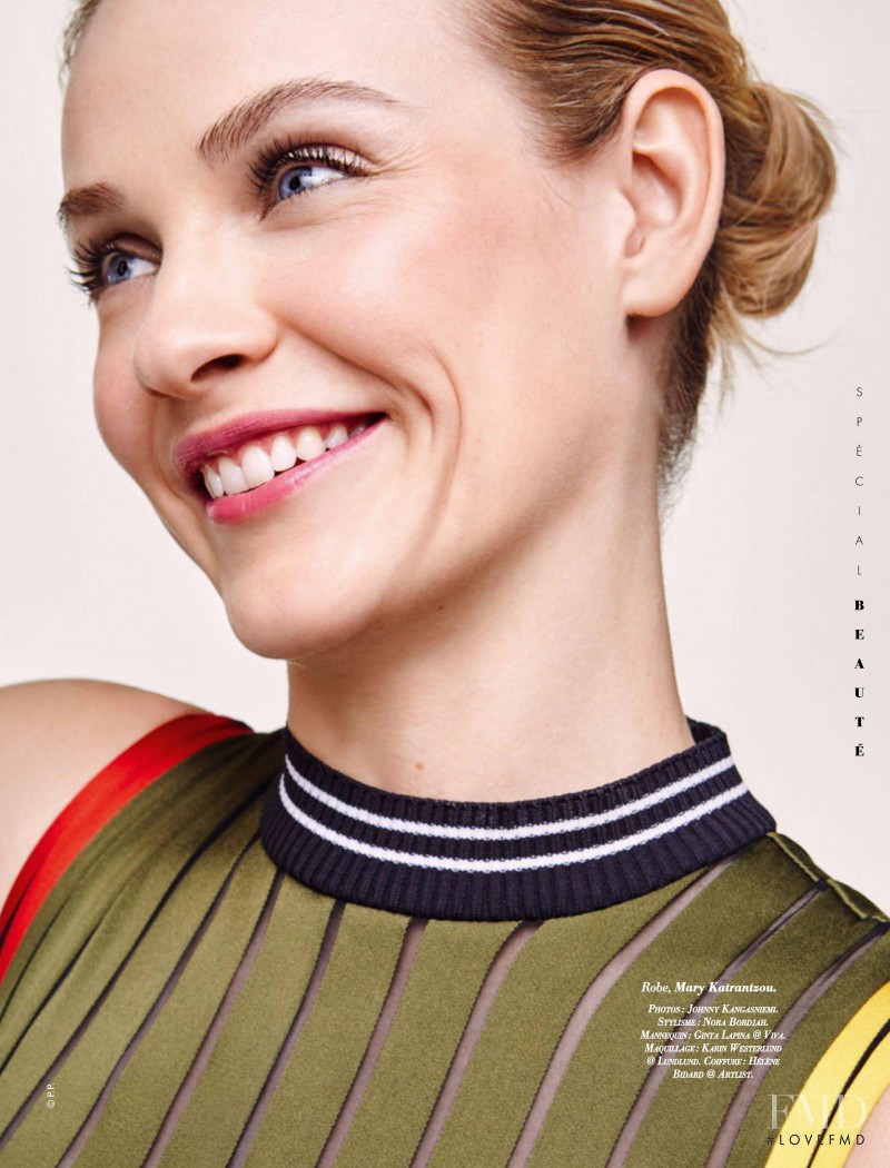 Ginta Lapina featured in Spécial Beauté, April 2016