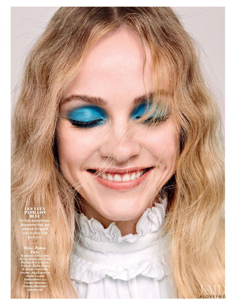 Ginta Lapina featured in Spécial Beauté, April 2016