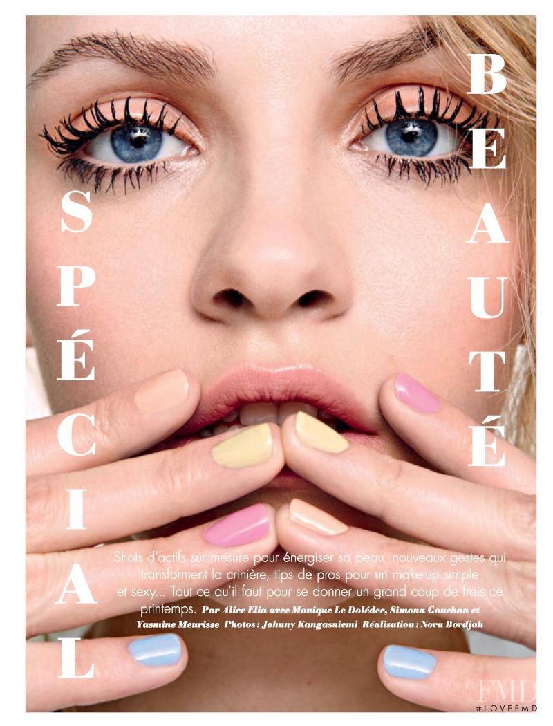 Ginta Lapina featured in Spécial Beauté, April 2016