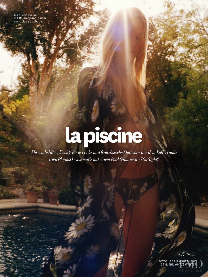 Heather Marks featured in La Piscine, June 2016