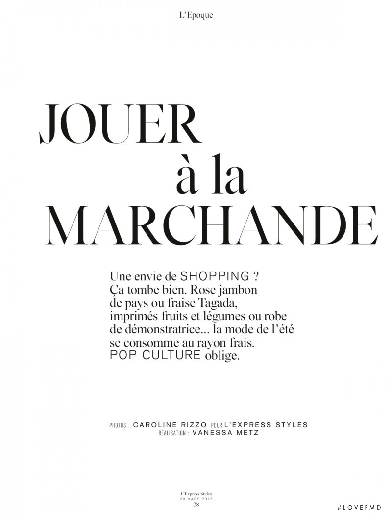 Jouer a la Marchande, March 2016