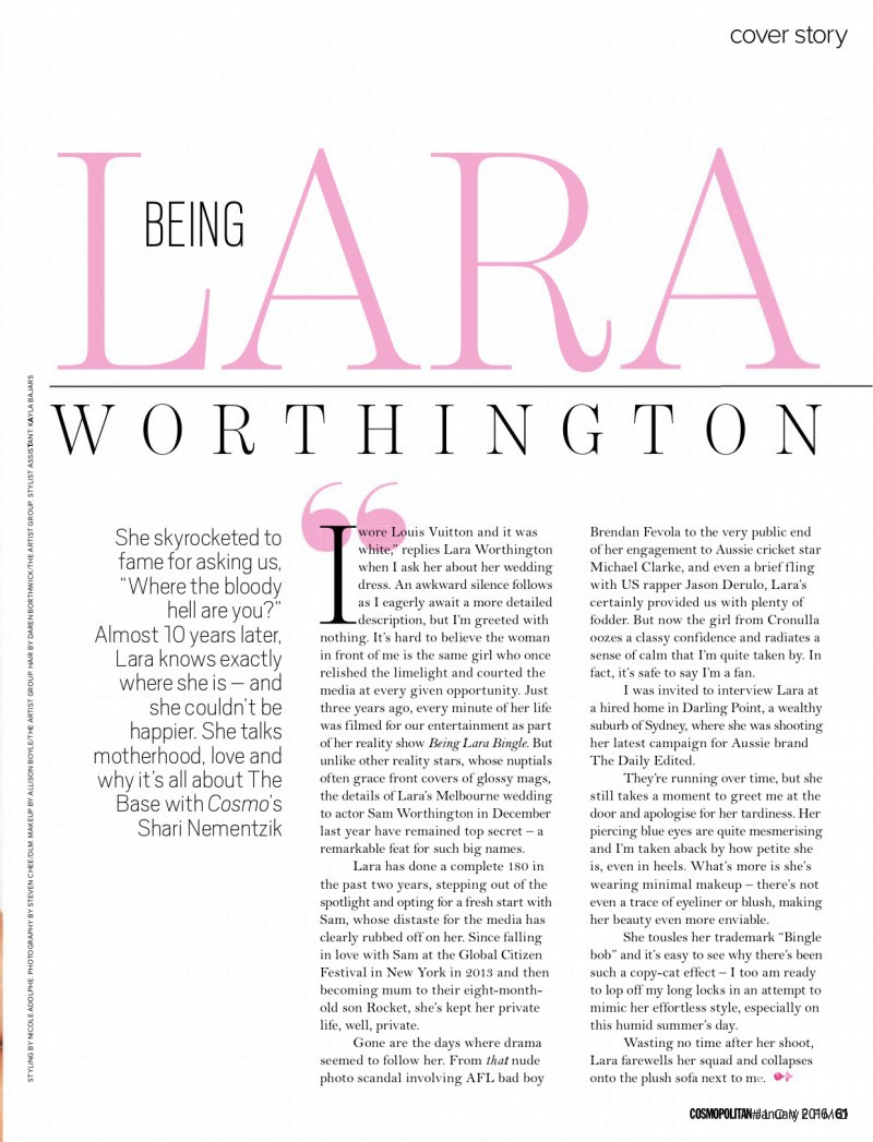 Being Lara Worthington, January 2016