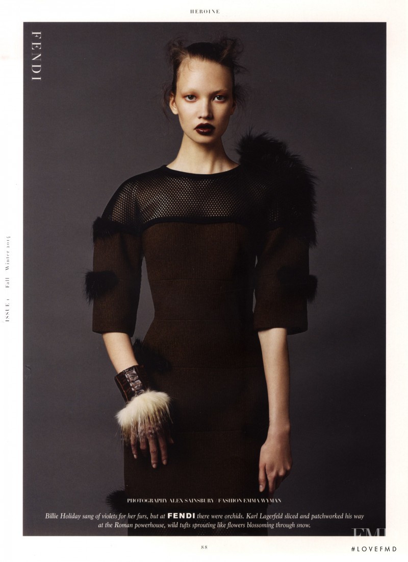 Kid Plotnikova featured in Fendi, September 2014