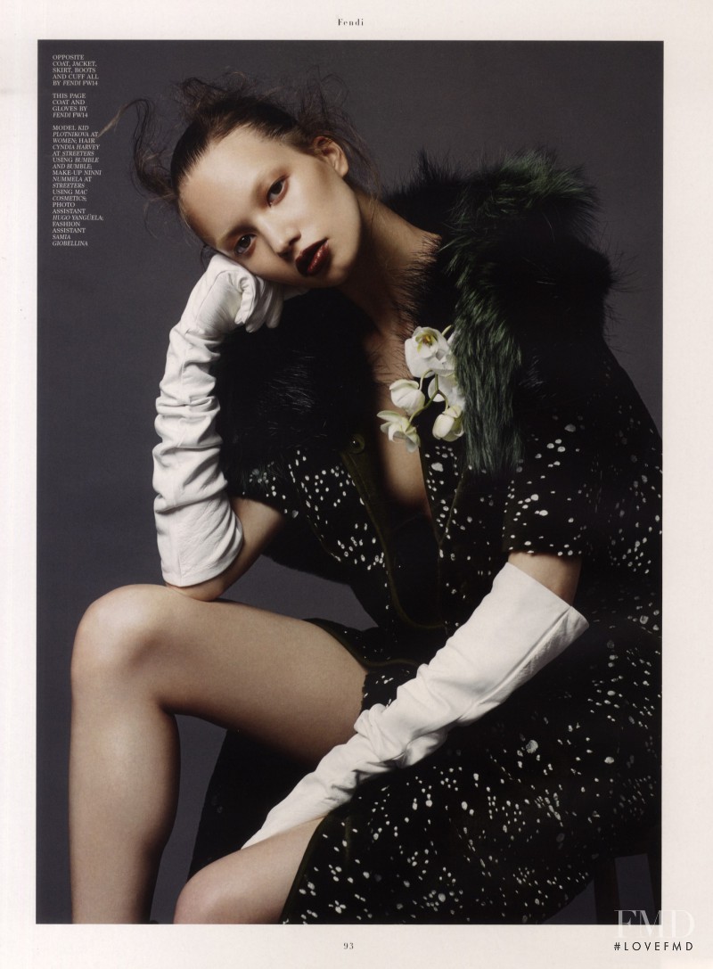 Kid Plotnikova featured in Fendi, September 2014