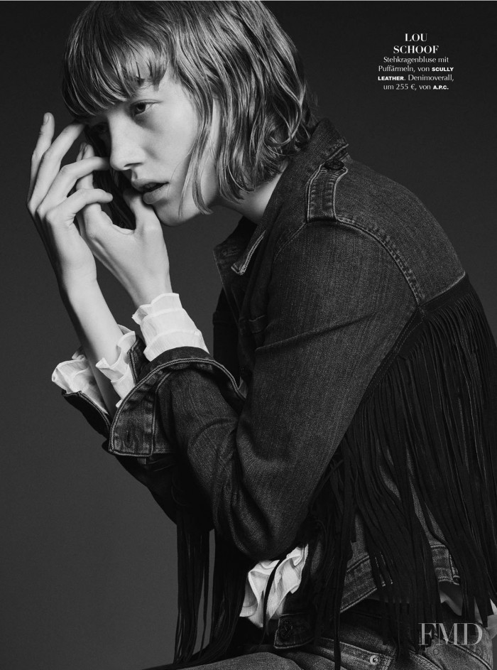 Lou Schoof featured in Jeans: New Faces In New Denim, June 2016