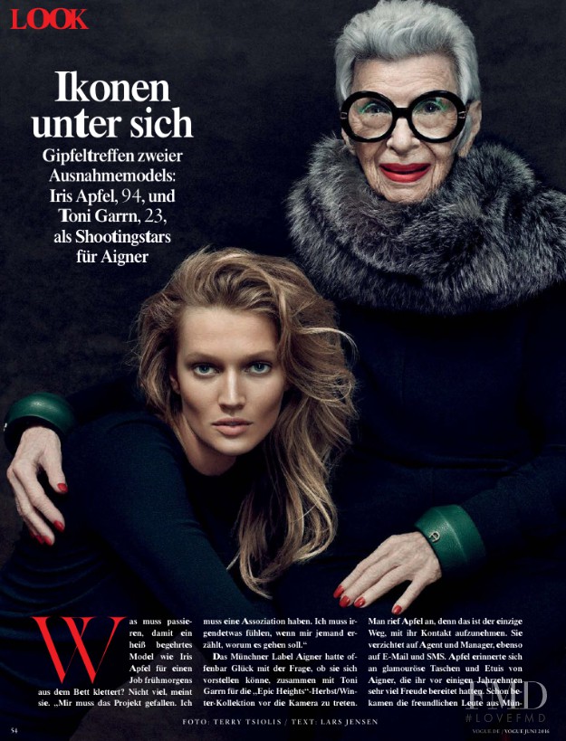 Toni Garrn featured in Ikonen unter sich, June 2016