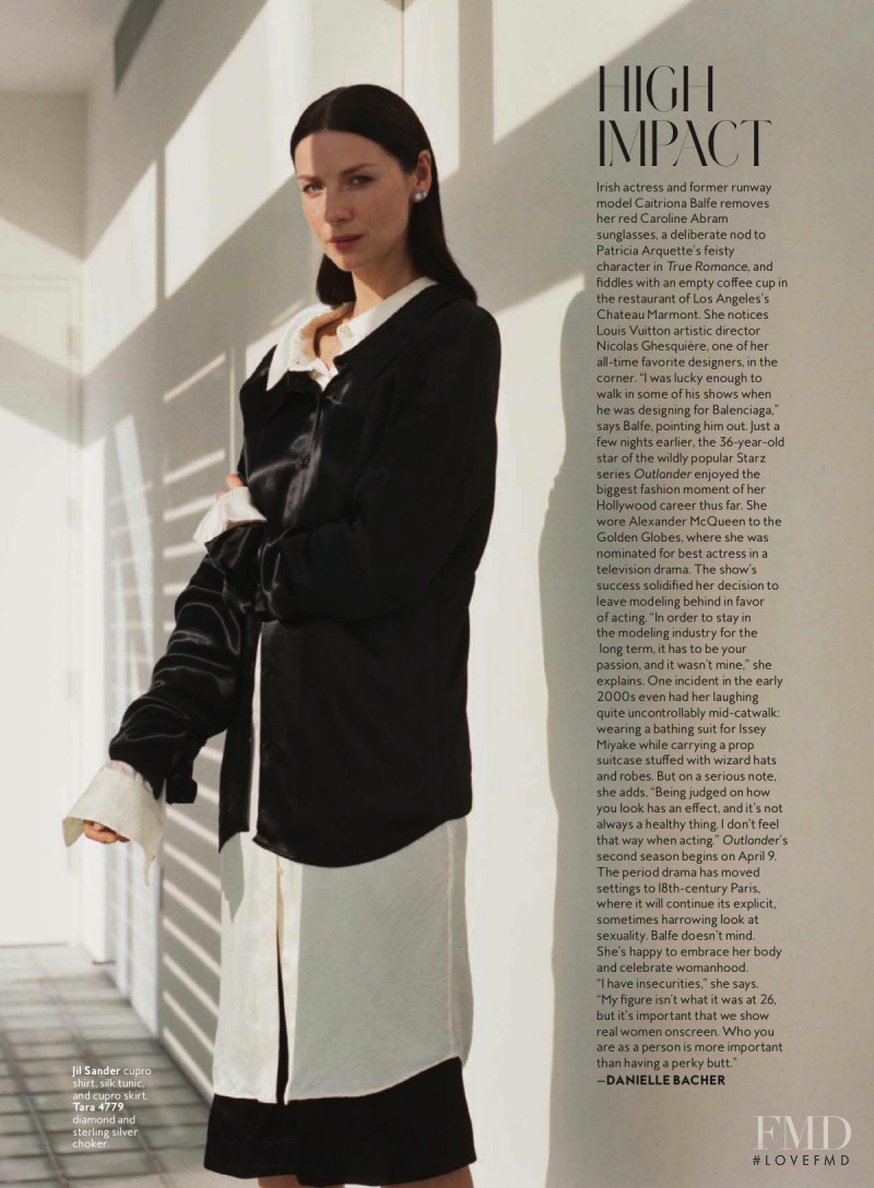 Caitriona Balfe featured in Simple Pleasures, April 2016