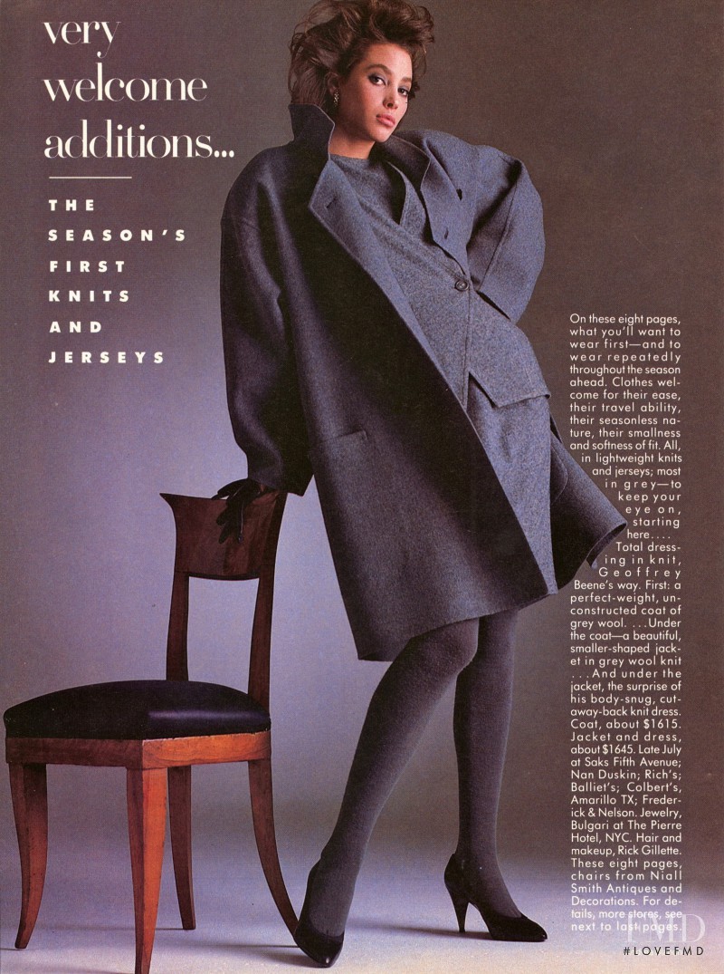 Christy Turlington featured in Very Welcome Additions..., June 1986