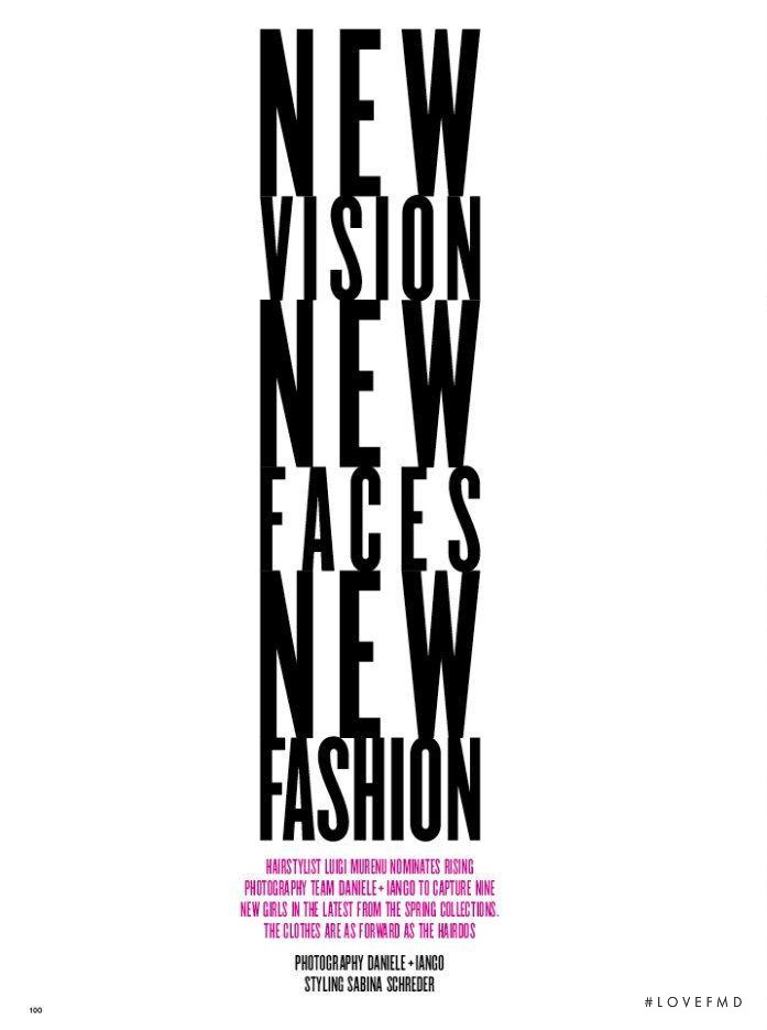 New Vision New Faces New Fashion, January 2011