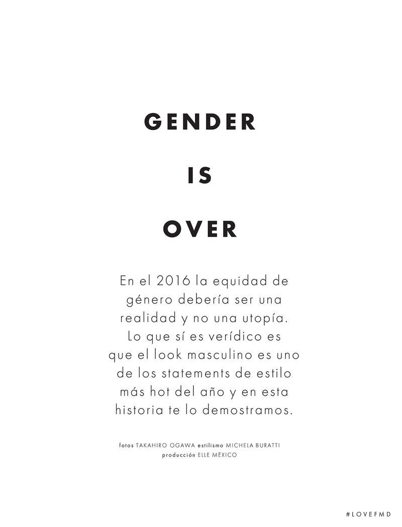 Gender Is Over, May 2016