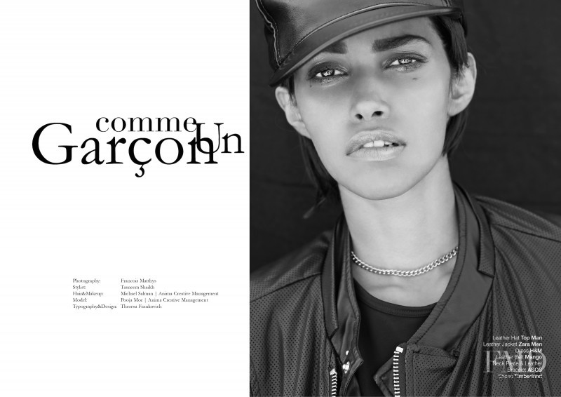 Pooja Mor featured in Comme Un Garcon, April 2015