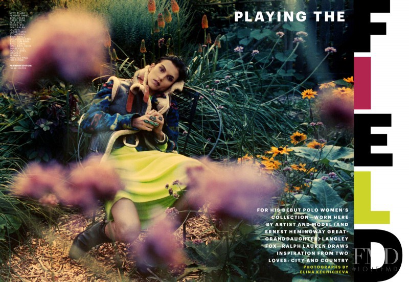 Langley Fox Hemingway featured in Playing The Field, October 2014