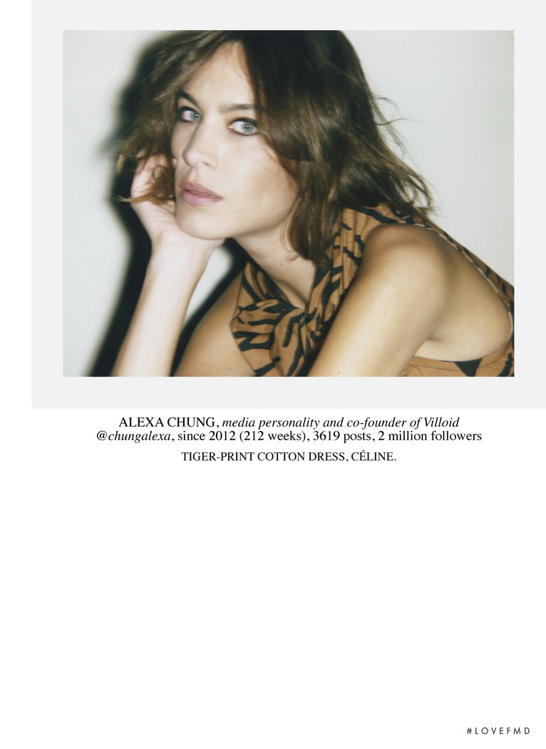 Alexa Chung featured in Me, Myself and I, February 2016