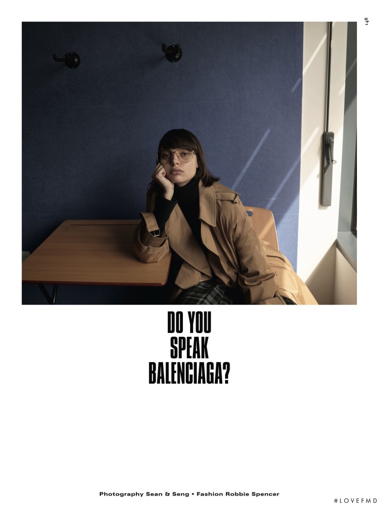 Charlee Fraser featured in Do You Speak Balenciaga, September 2016