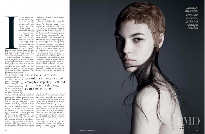 Vittoria Ceretti featured in Beauty Unravelled, October 2016