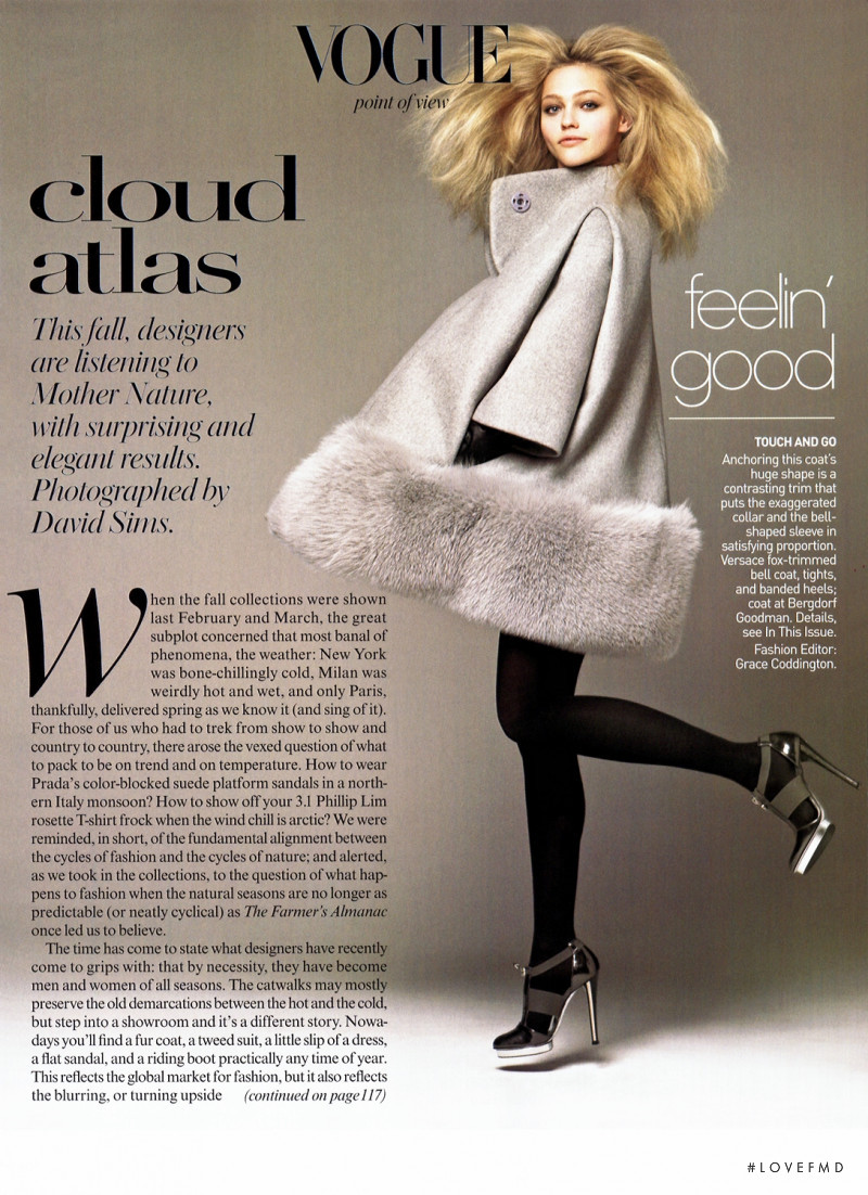 Sasha Pivovarova featured in Vogue Point of View - Cloud Atlas, July 2007