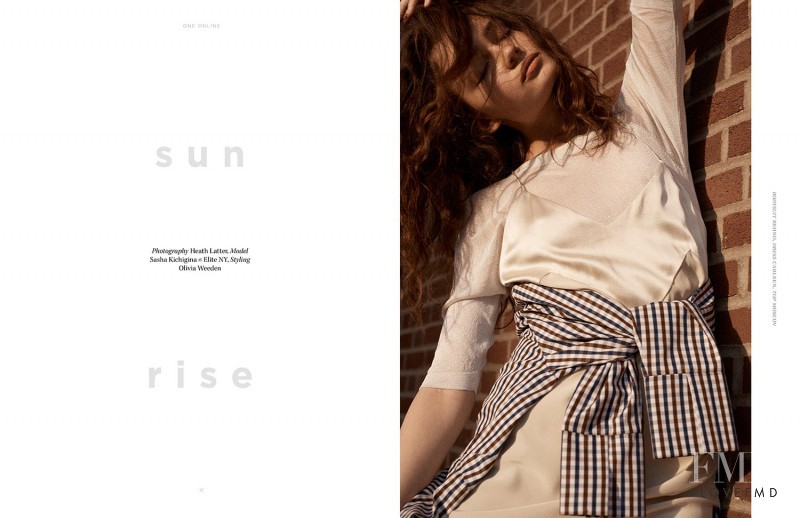 Sasha Kichigina featured in Sun Rise, June 2016