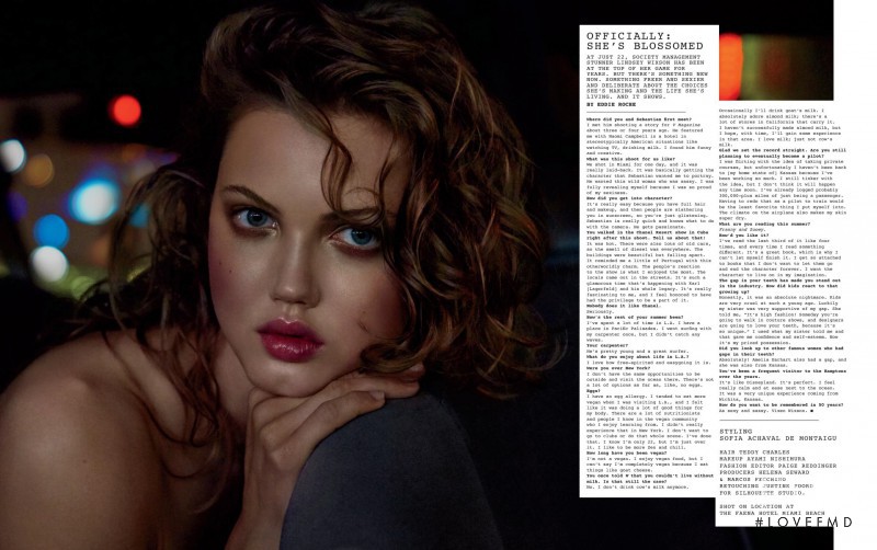 Lindsey Wixson featured in Hari, August 2016