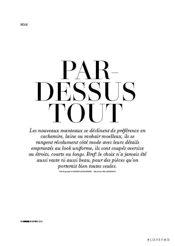 Par-Dessus Tout, November 2015