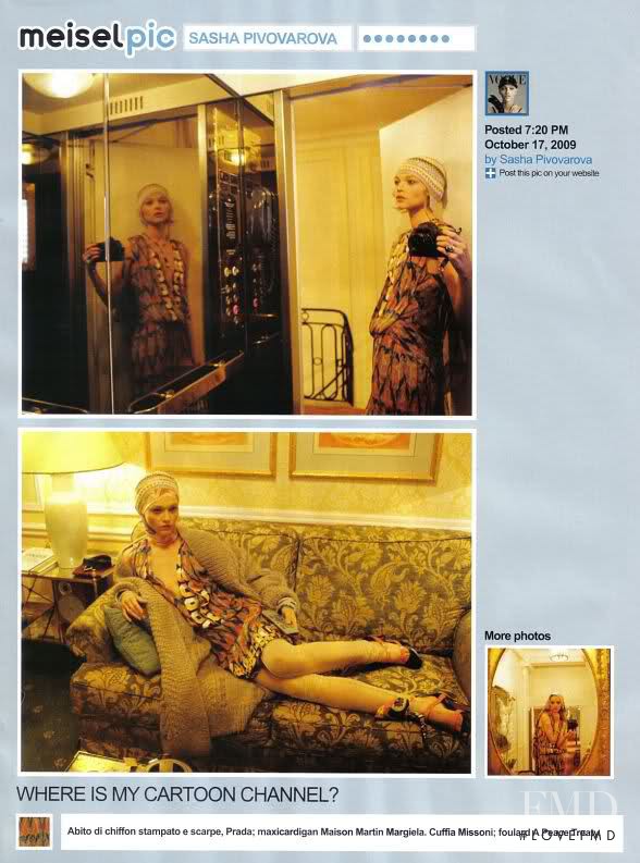 Sasha Pivovarova featured in MeiselPic, December 2009