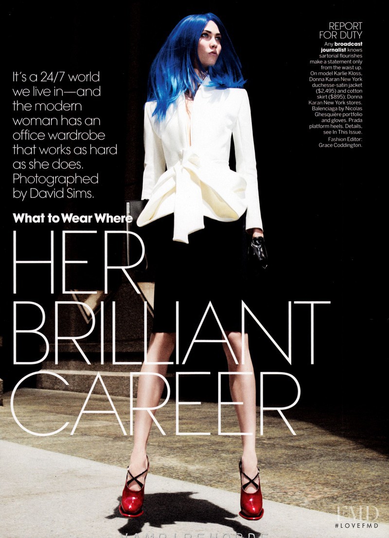 Karlie Kloss featured in Her Brilliant Career, September 2012