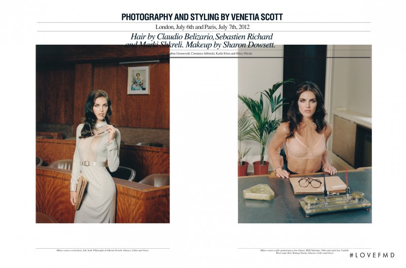 Hilary Rhoda featured in Venetia Scott, September 2012