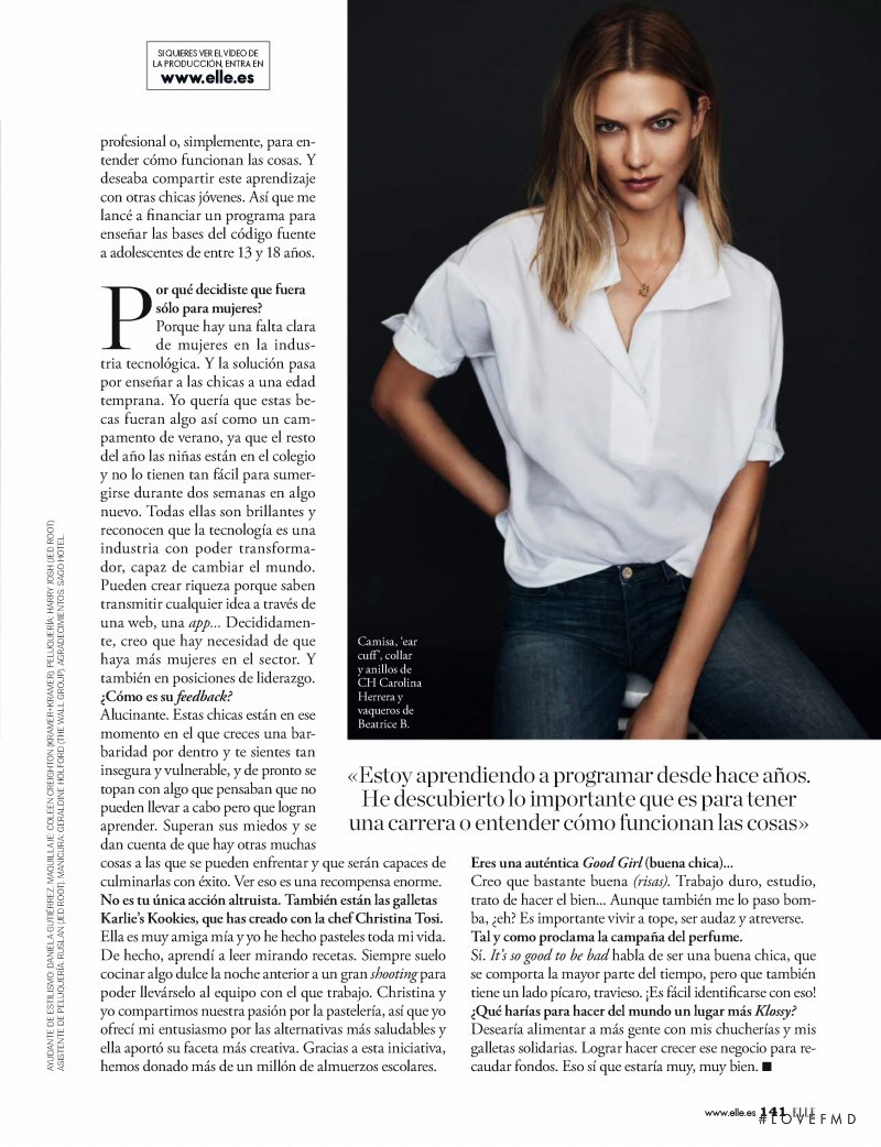 Karlie Kloss featured in Fuera De\'Serie, December 2016