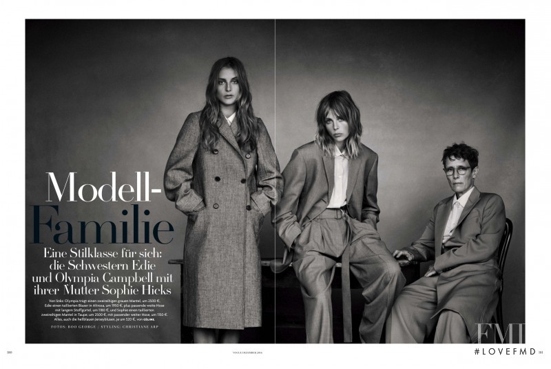 Edie Campbell featured in Modell-Familie, December 2016