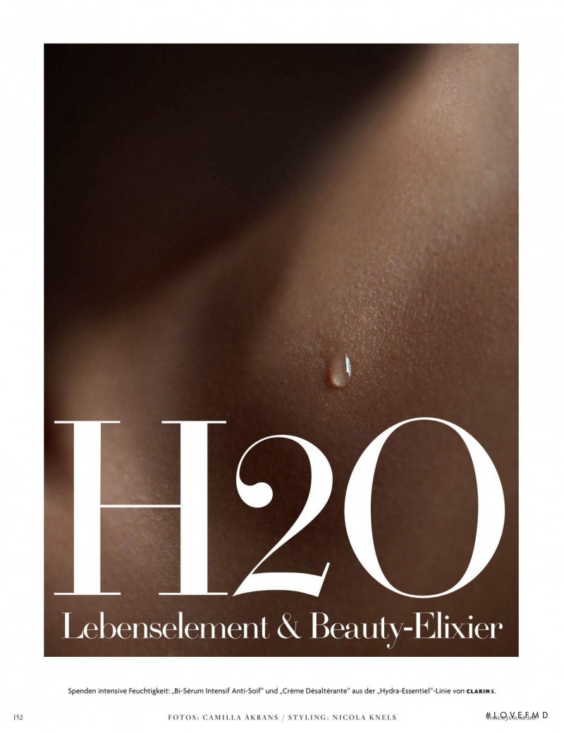 Grace Elizabeth featured in H2O Lebenselement & Beauty-Elixier, January 2017