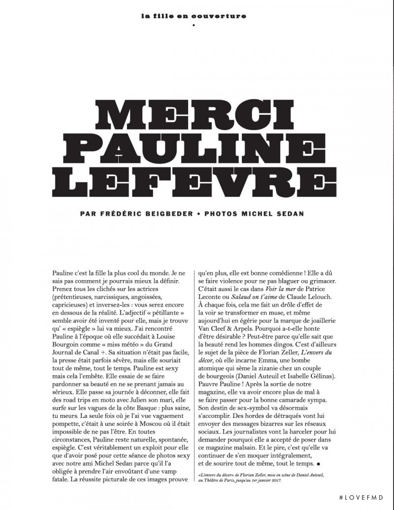 Merci Pauline Lefevre, November 2016