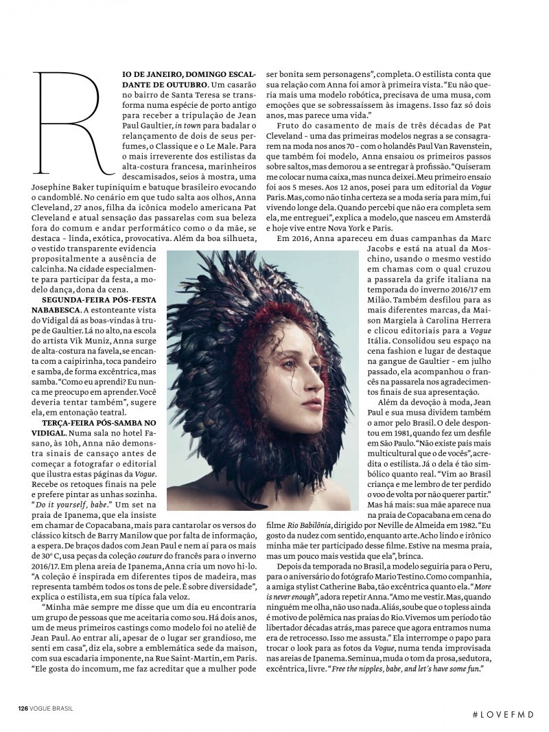 Anna Cleveland featured in Musa Fora da Caixa, January 2017