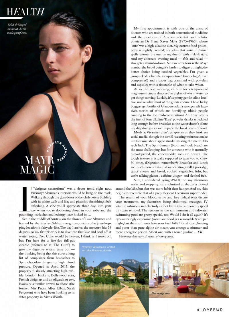 Waleska Gorczevski featured in Destination: Detox, January 2017