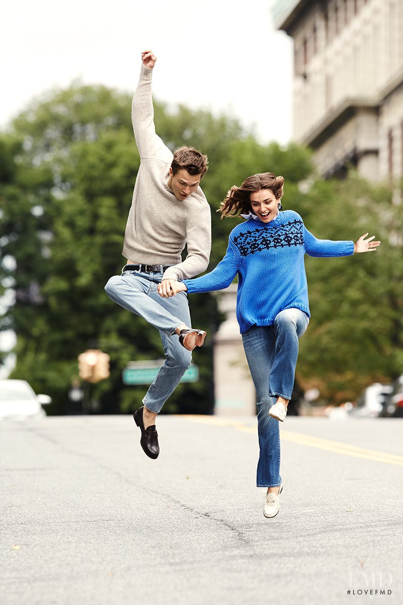 Andreea Diaconu featured in Ivy League: The 13 Smartest Sweaters of the Season Starring Andreea Diaconu and Ansel Elgort, October 2014