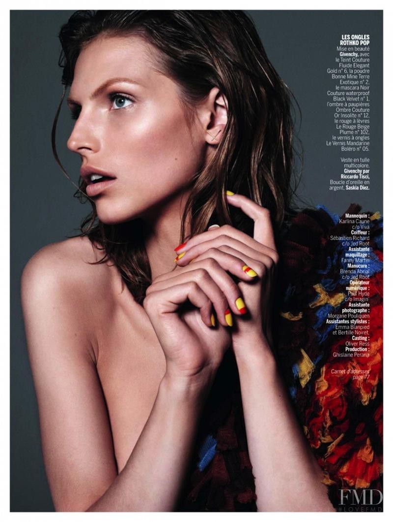 Karlina Caune featured in Le make-up de L\'ete, June 2014