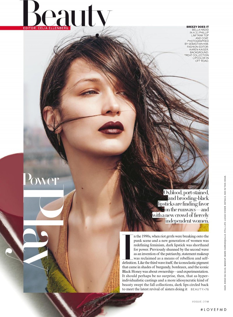 Bella Hadid featured in Power Play, June 2016